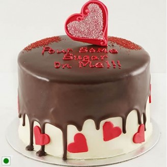 Romantic design cake with liquid chocolate Online Cake Delivery Delivery Jaipur, Rajasthan